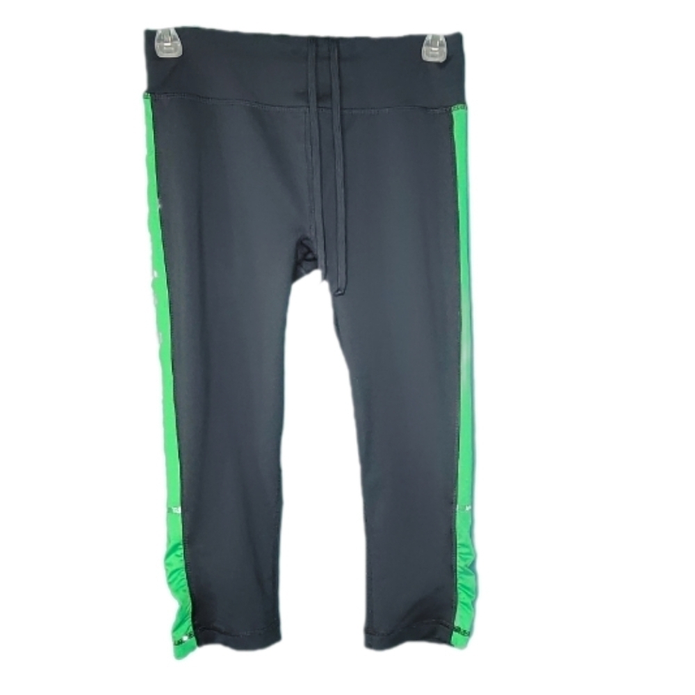 Danskin Now Fitted Capri Leggings Gray and Green Women's Size XS